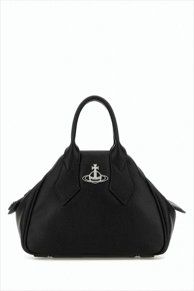 Vivienne Westwood Textured Synthetic Leather Tote Bag With Metallic Emblem