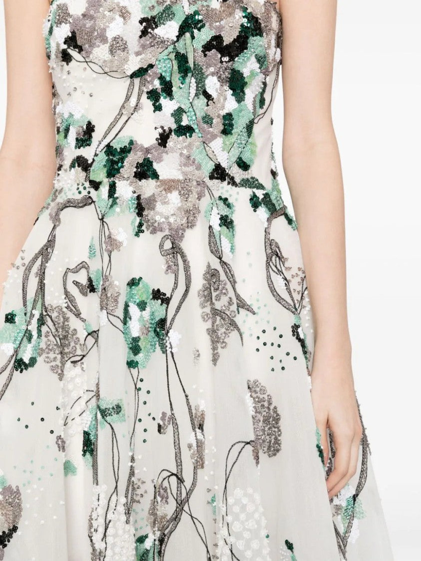 Saiid Kobeisy Tulle Midi, Beaded Dress