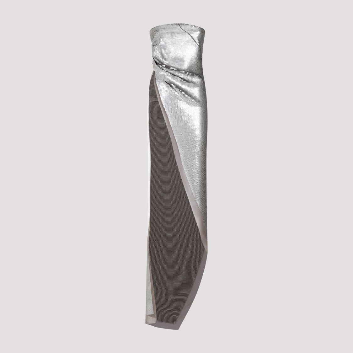 Rick Owens Grey Dust Pearl Sequinned Long Top