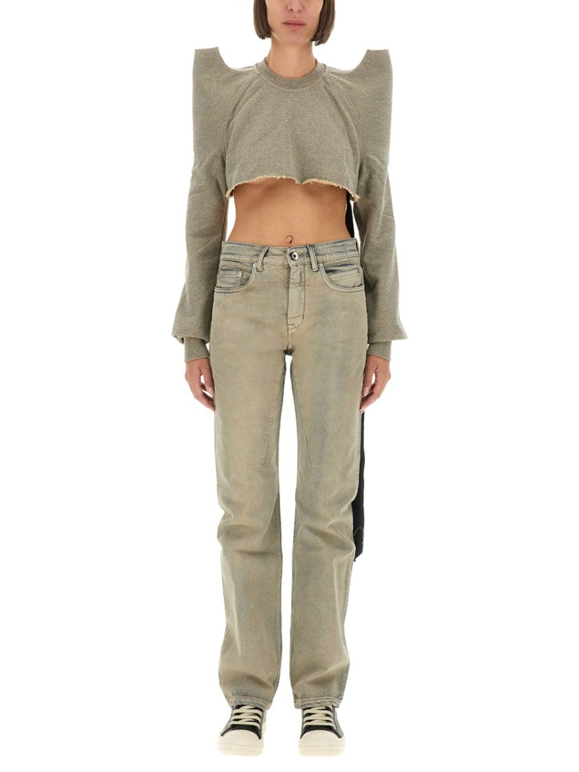 Drkshdw By Rick Owens "Cropped Tecsweat" Sweatshirt