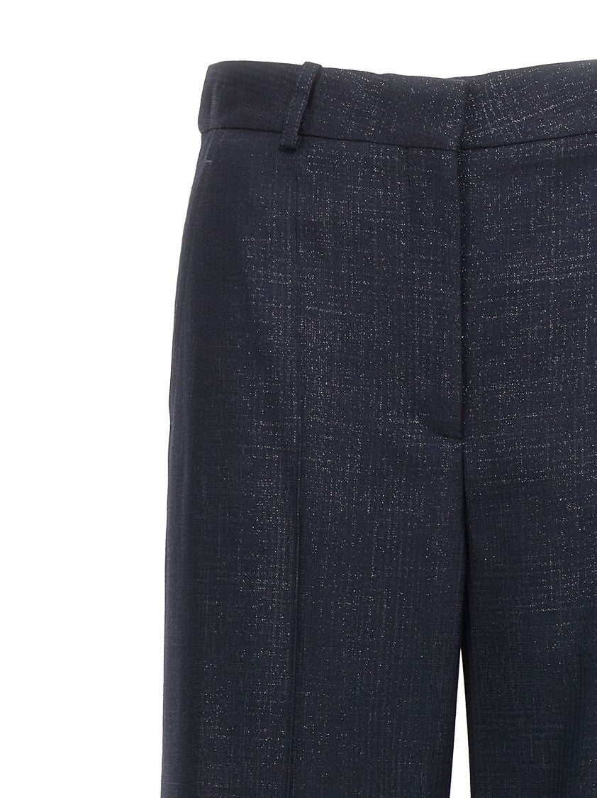 Stella Mccartney Check Print Lurex Wool Pants With Tailored Silhouette