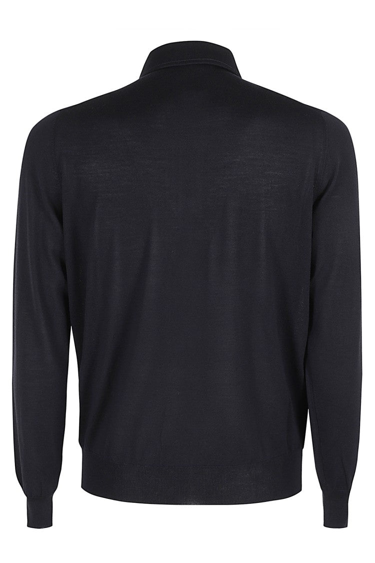 Filippo De Laurentis Long-Sleeved Wool Polo With Classic Collar