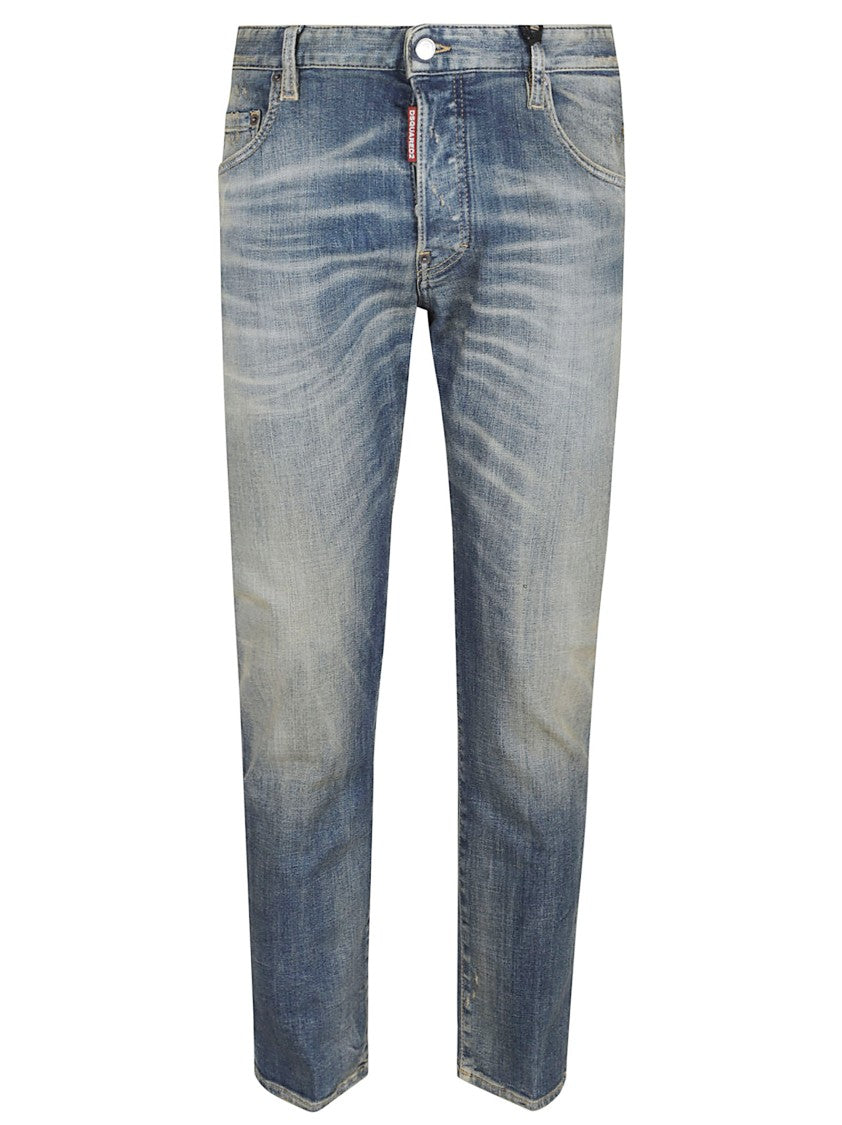Dsquared2 Slim Fit Vintage Wash Stretch Denim Jeans