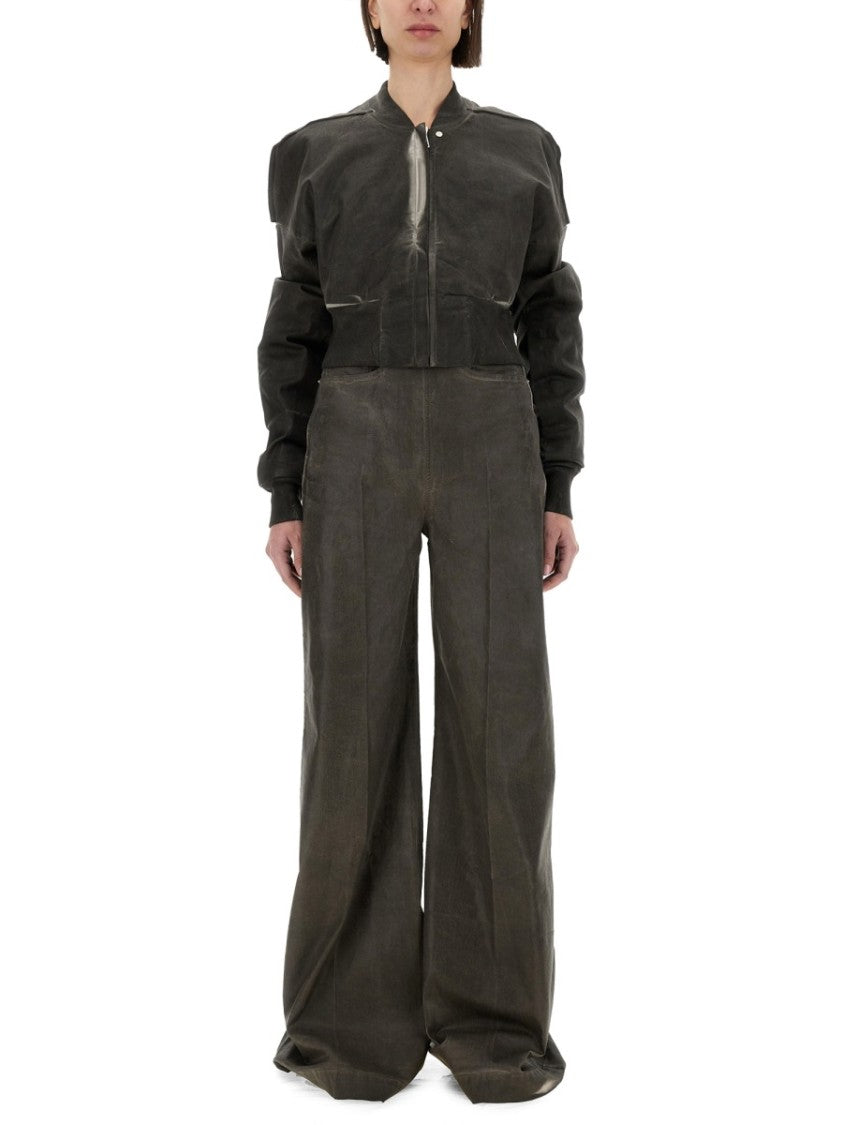 Drkshdw By Rick Owens "Flight Jkt" Cropped Bomber Jacket