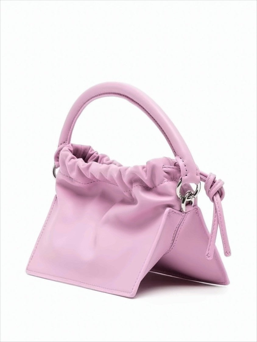Yuzefi Soft Leather Crossbody Bag With Ruched Top