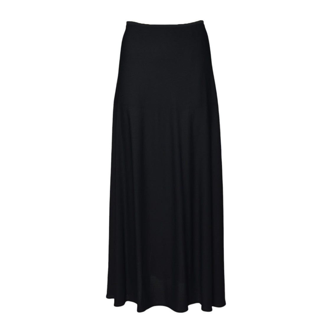 Jil Sander Black Flowing Viscose Crepe Midi Skirt