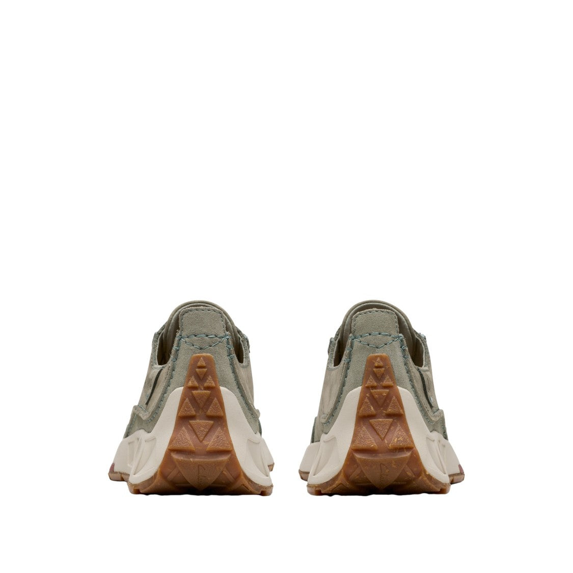 Clarks Nubuck Green Sneakers With Lightweight Cushioning