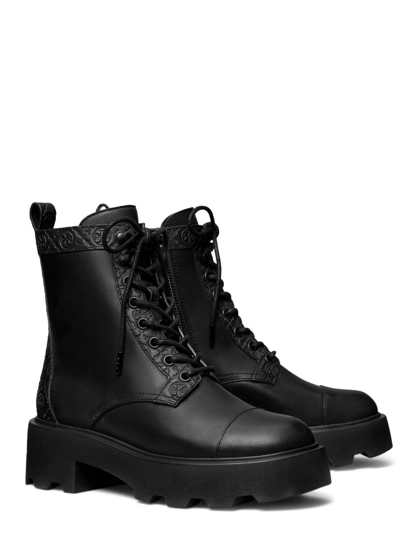 Tory Burch Monogram Lug Ankle Boots With 65Mm Heel Height