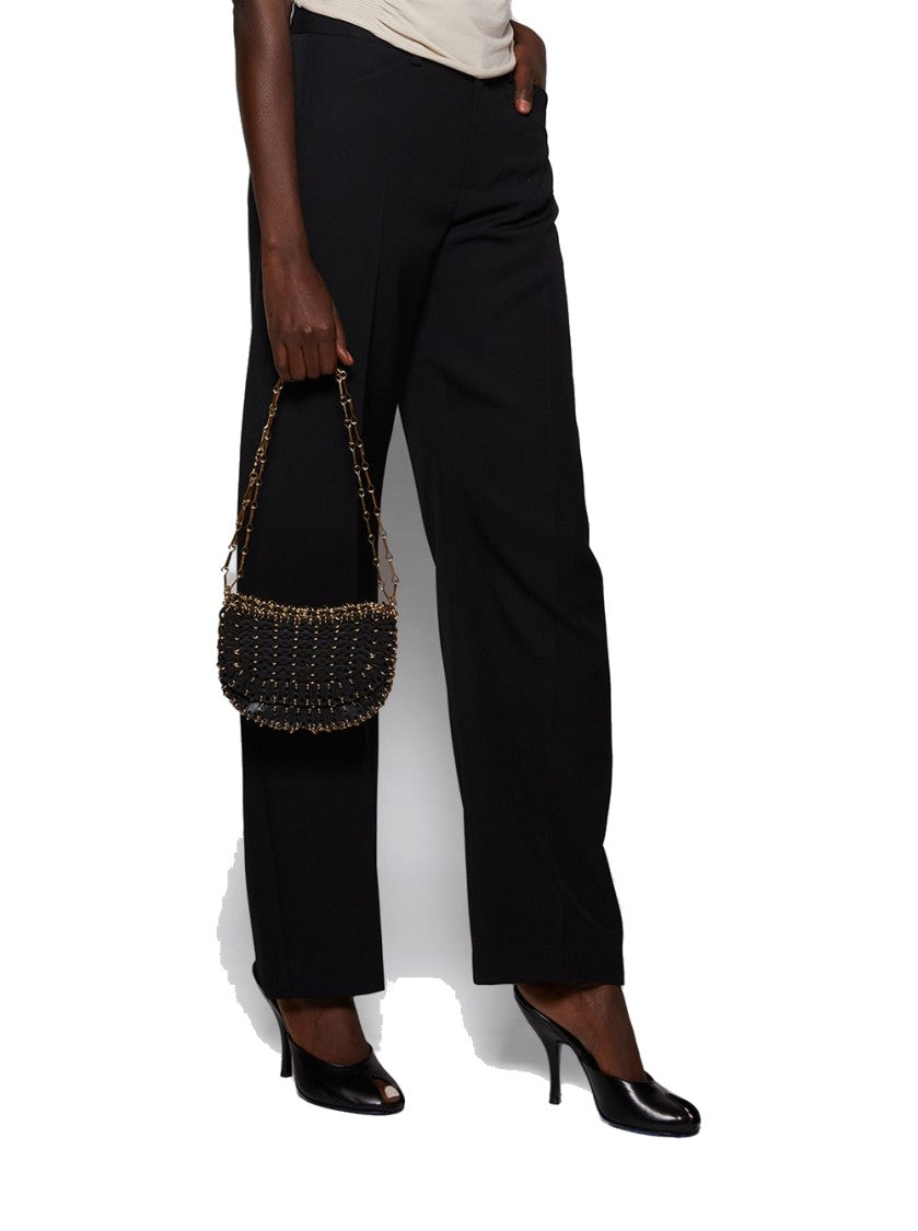 Rabanne 1969 Leather Disc Bag Black