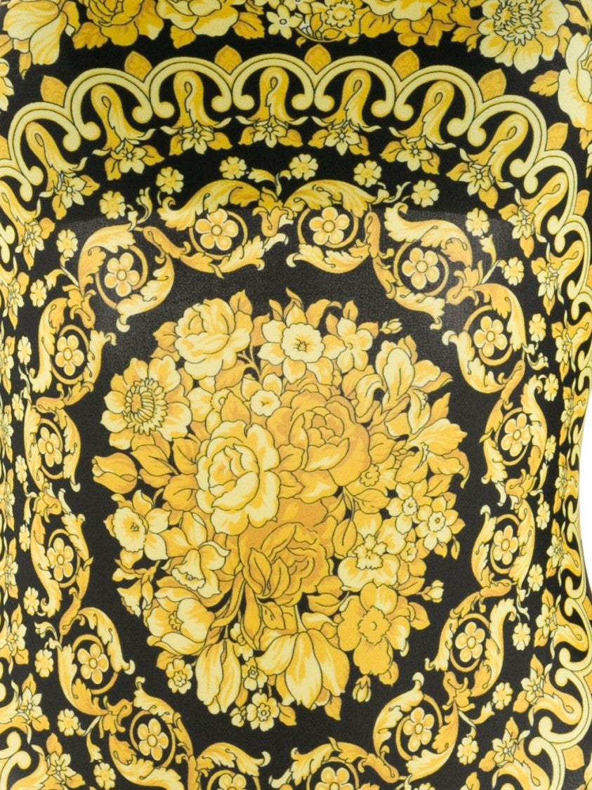 Versace Square Neckline Barocco Print Swimsuit