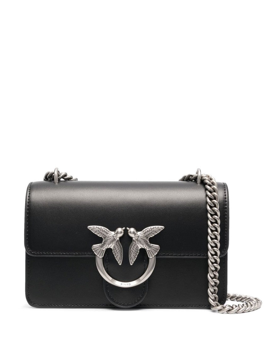 Pinko Shoulder Bag With Silver Chain And Bird Motif Clasp