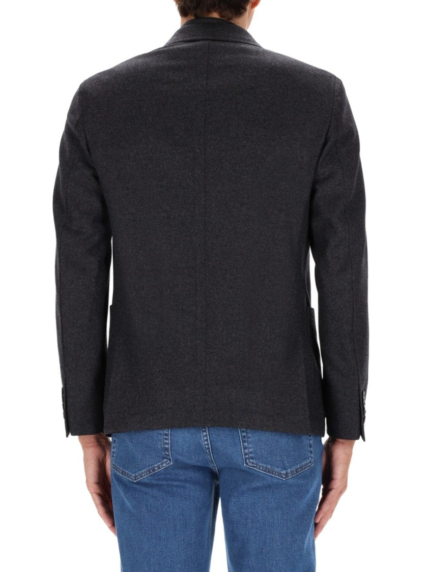 Zegna Tailored Grey Cashmere-Wool Blend Jacket With Minimal Seams