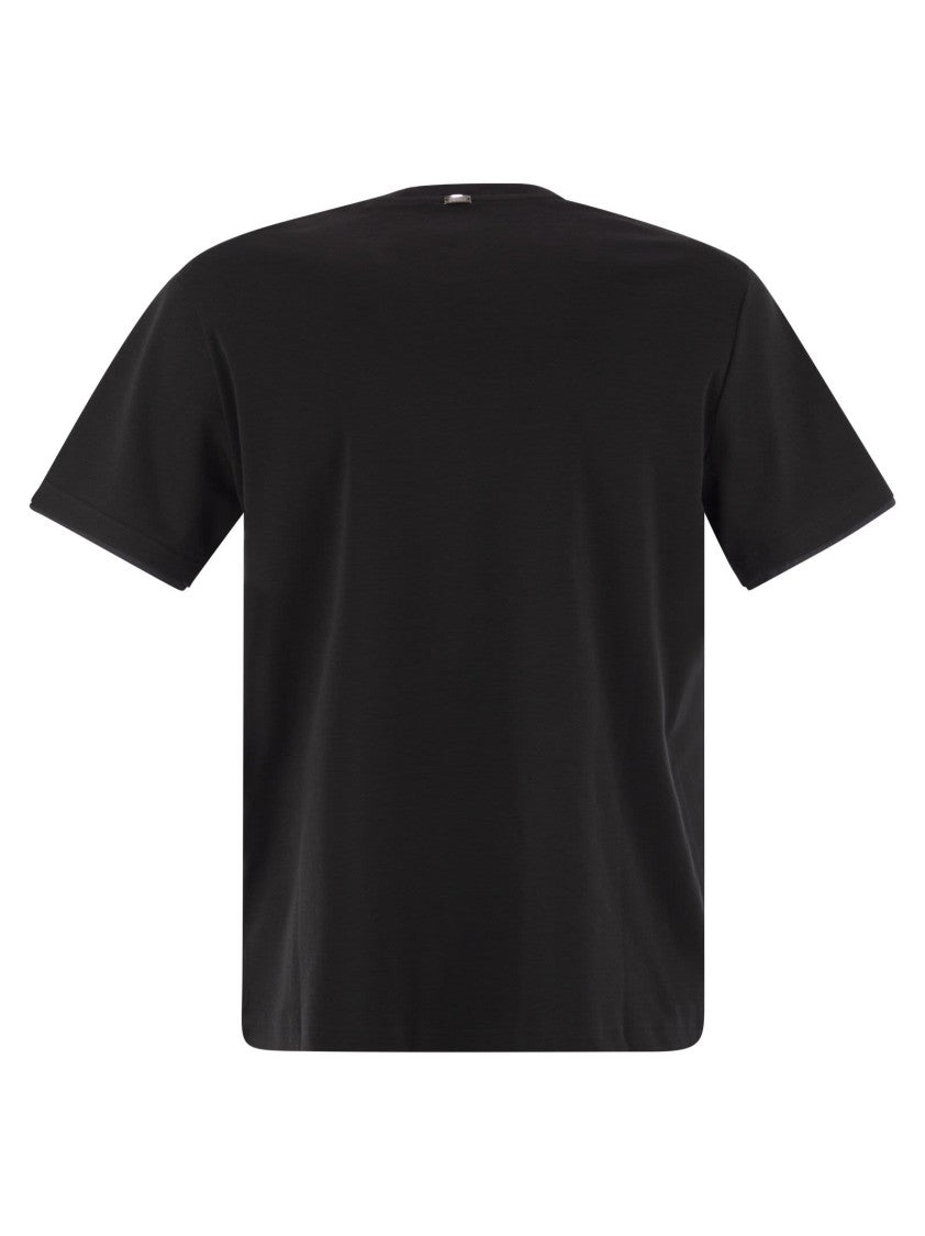 Herno Resort T-Shirt In Cotton And Light Stretch Nylon