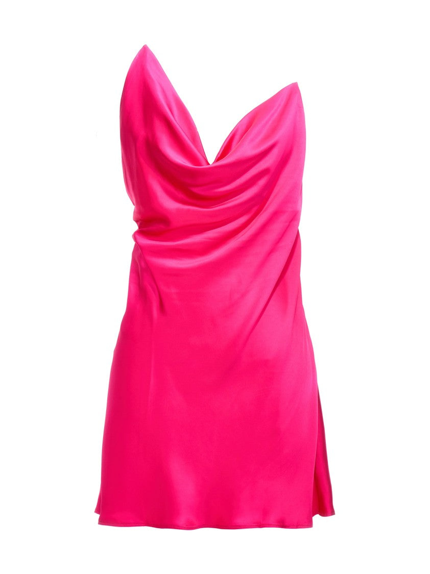 Y/Project Satin Dress With Unique Crisscross Transparent Straps