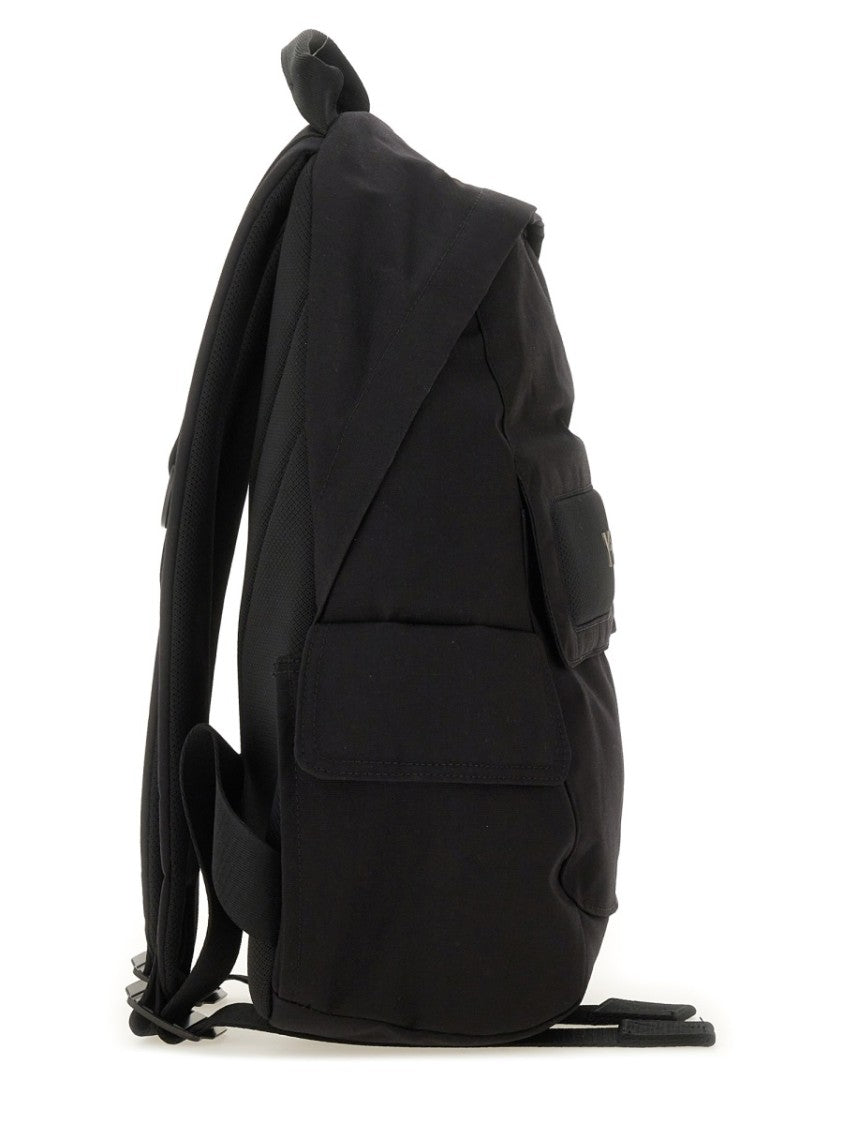 Y-3 Black Nylon Backpack With Versatile Carrying Options
