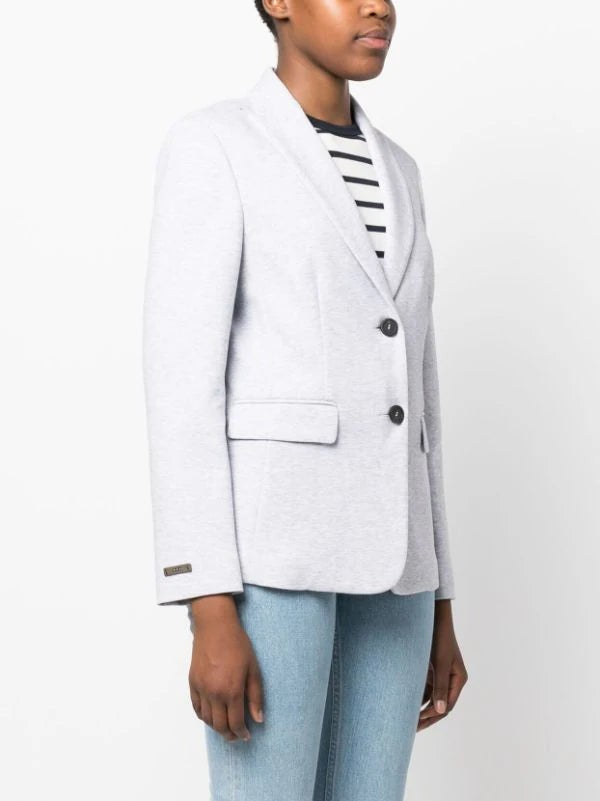 Peserico Single-Breasted Light Grey Blazer