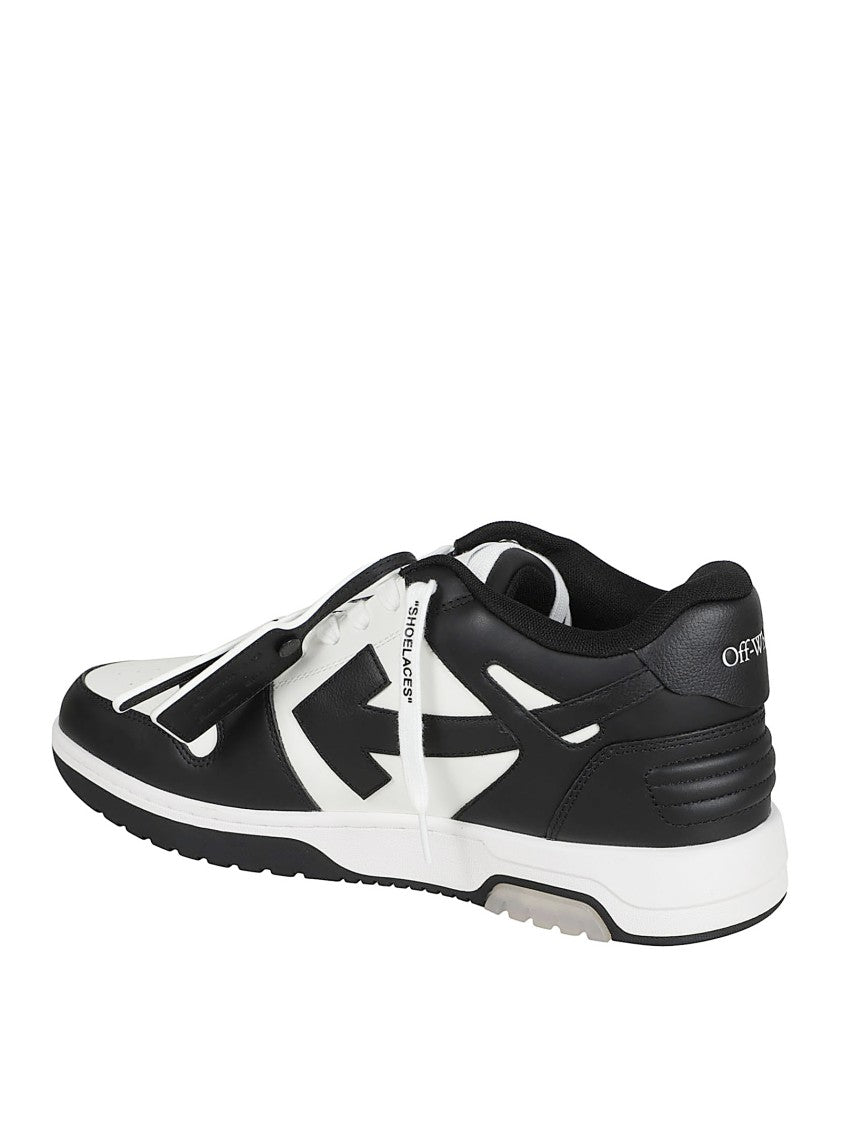 Off-White Low-Top Sneakers With Bold Color Block Design
