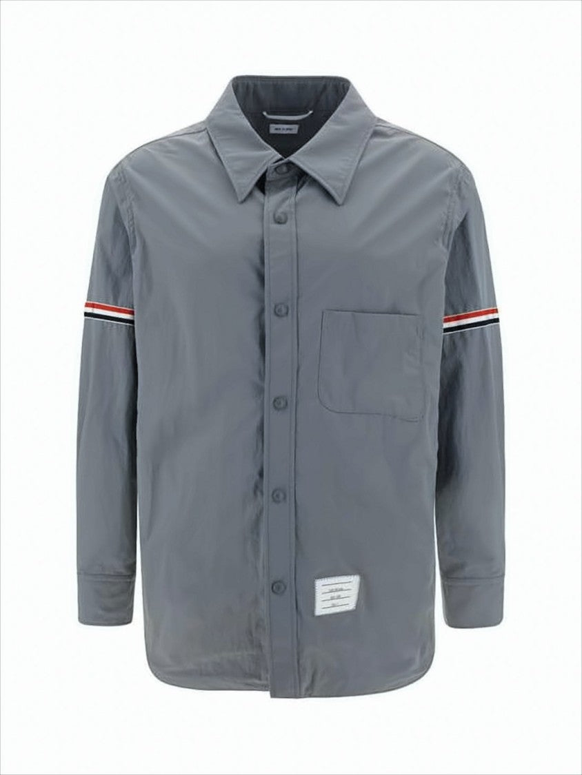 Thom Browne Long-Sleeve Shirt With Striped Detail And Classic Collar