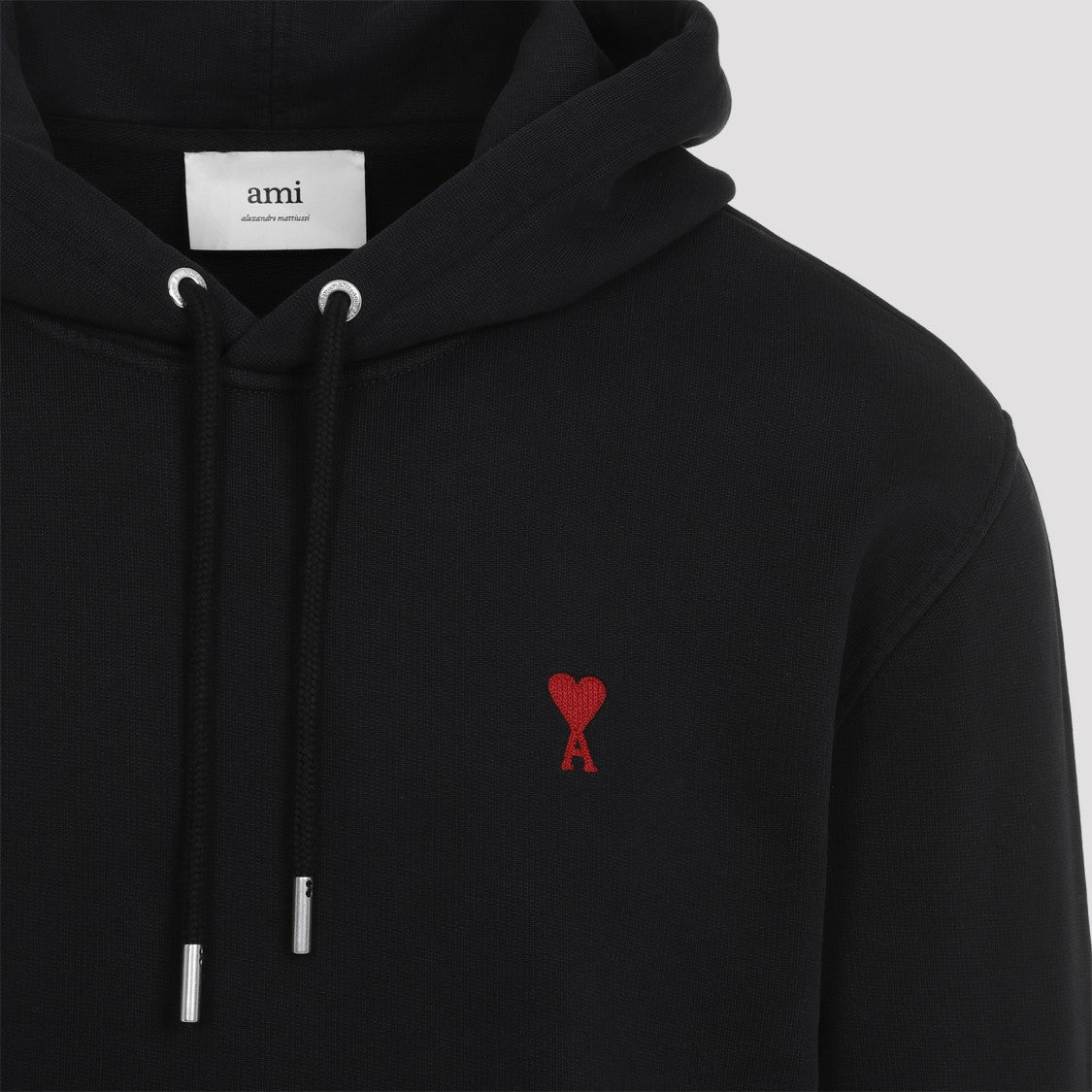 Ami Cotton Hoodie With Iconic Heart Logo And Relaxed Fit