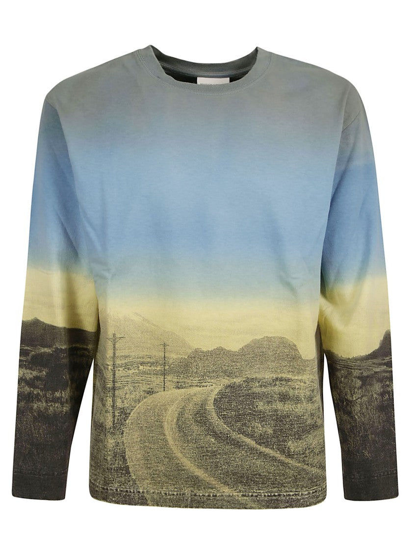 Maison Kitsuné Scenic Landscape Print Long-Sleeve T-Shirt
