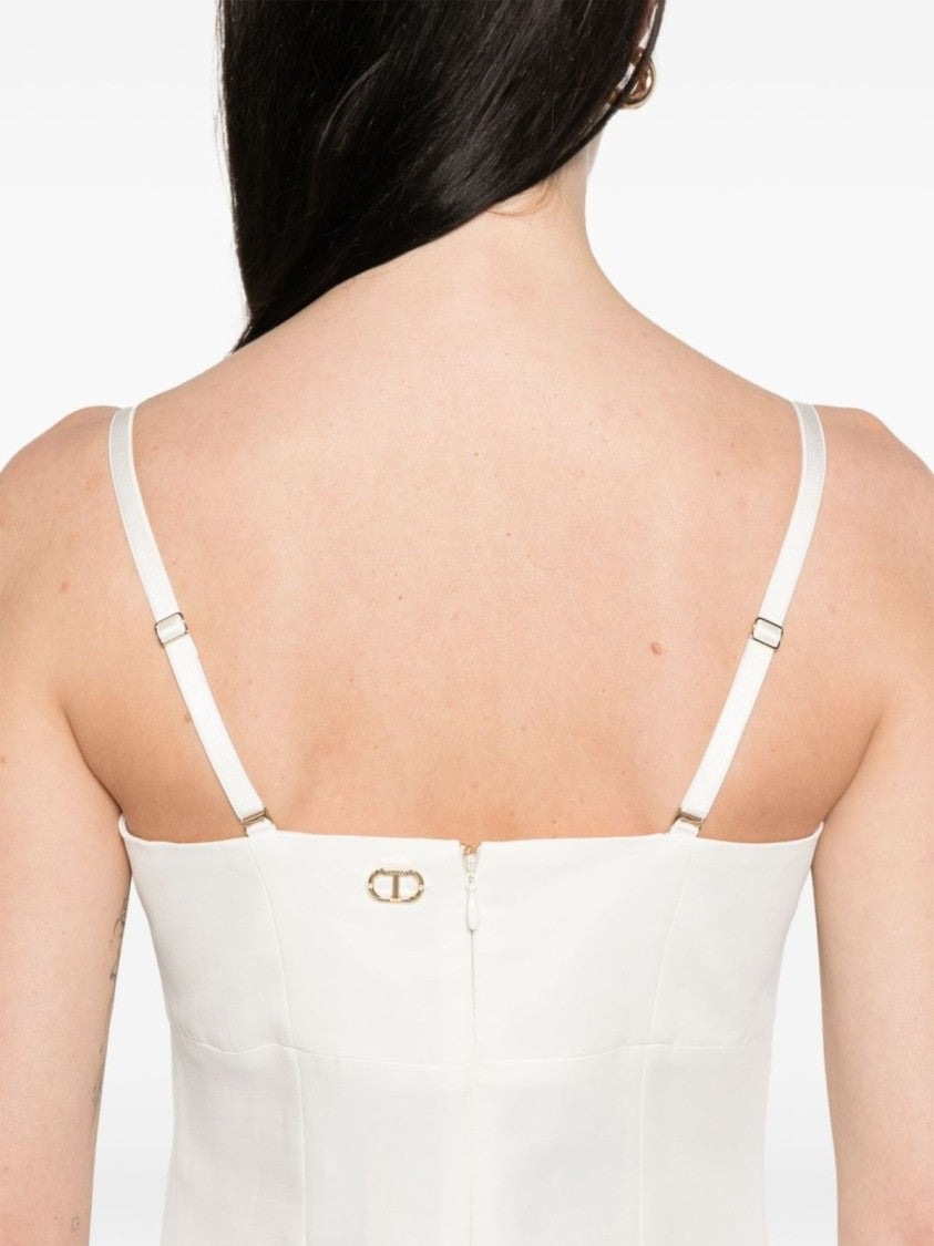 Twin-Set Midi-Length Dress With Straight Neckline