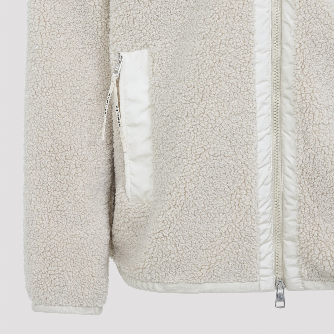 Moncler Zip Up Light Beige Polyamide Jacket