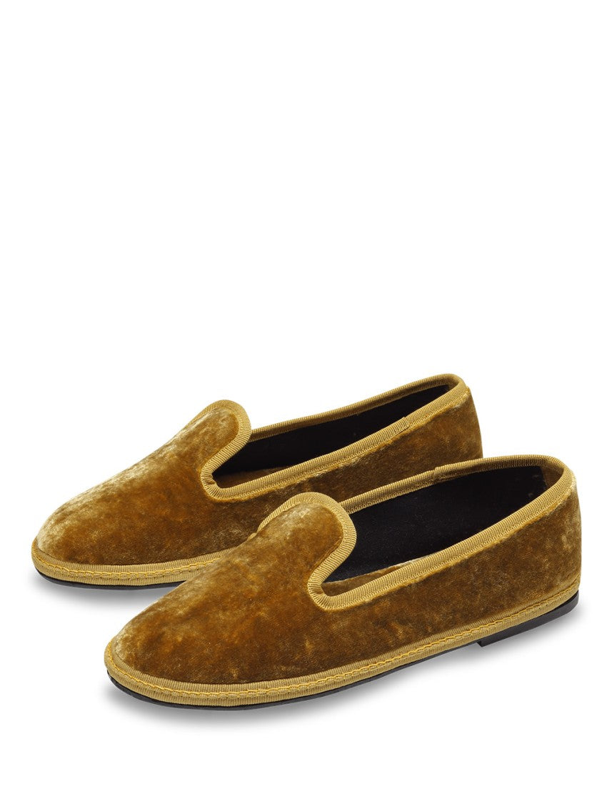 Sentier Pristine Brown Velvet Slippers With Refined Finish