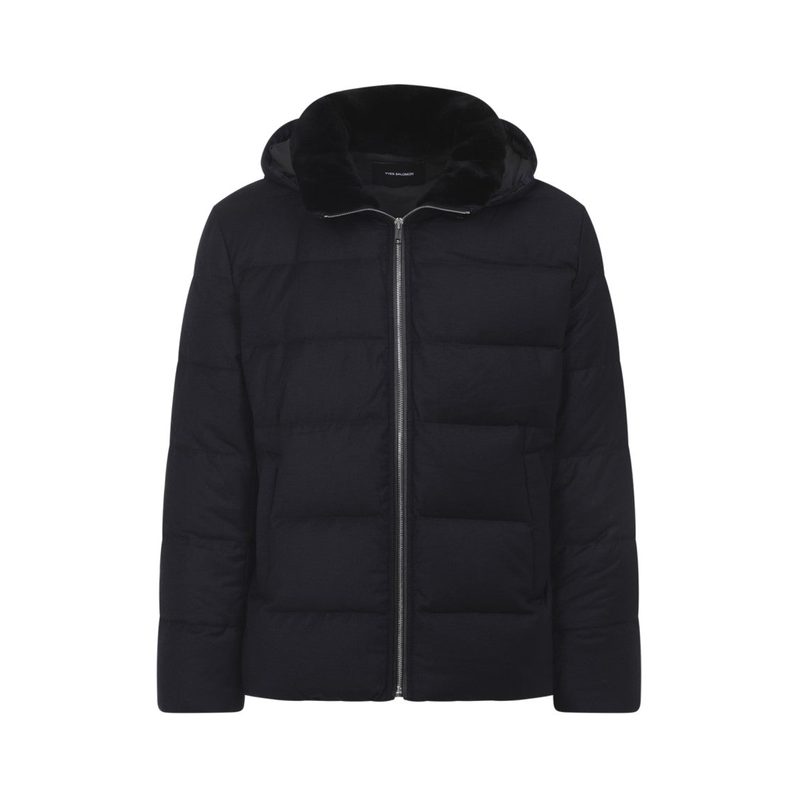 Yves Salomon Padded Quilted Down Jacket With Hood And Zipper Closure