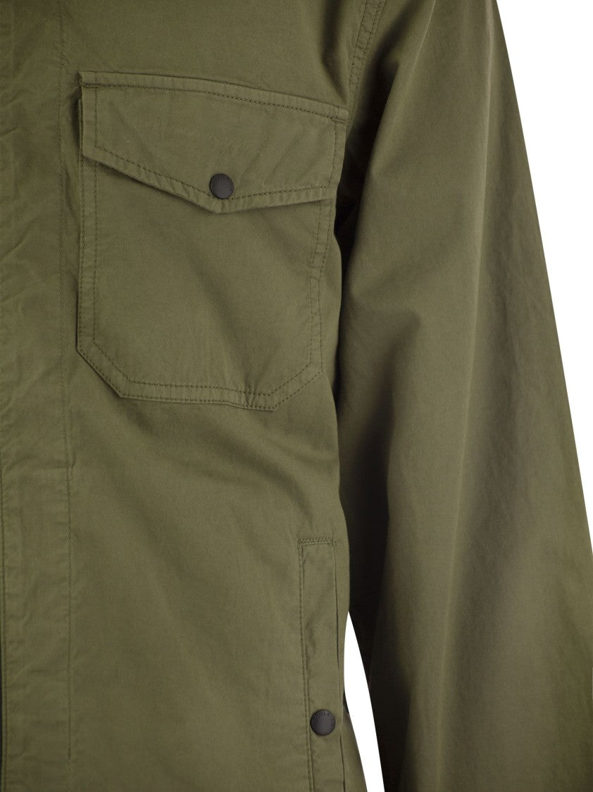 Woolrich Garment-Dyed Shirt Jacket In Pure Cotton
