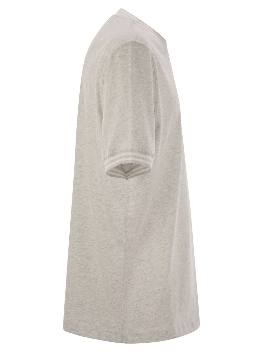 Brunello Cucinelli Cotton T-Shirt With Printed Logo