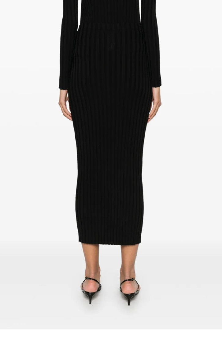 Fabiana Filippi Knee-Length Ribbed Skirt With Textured Finish