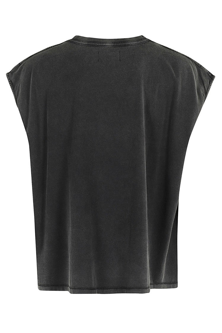 Liberal Youth Ministry Sleeveless Crew Neck T-Shirt With Washed-Out Effect