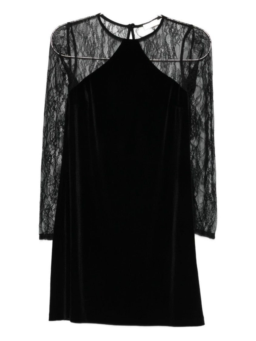 Liu Jo Velvet And Lace Mini Dress