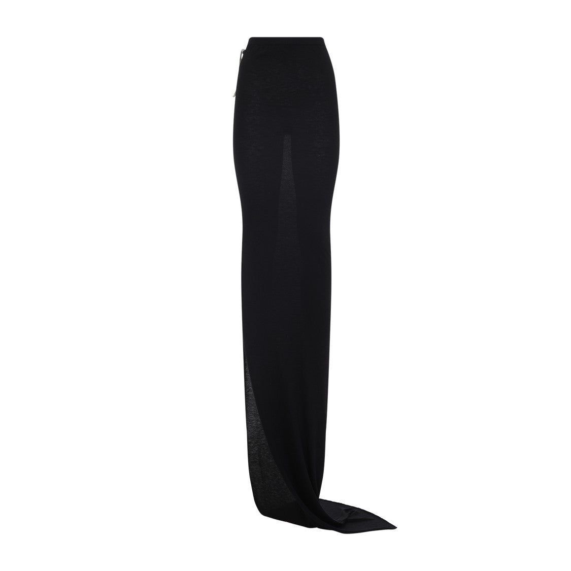 Rick Owens Flowing Maxi Skirt With Sheer Panel And High Waist
