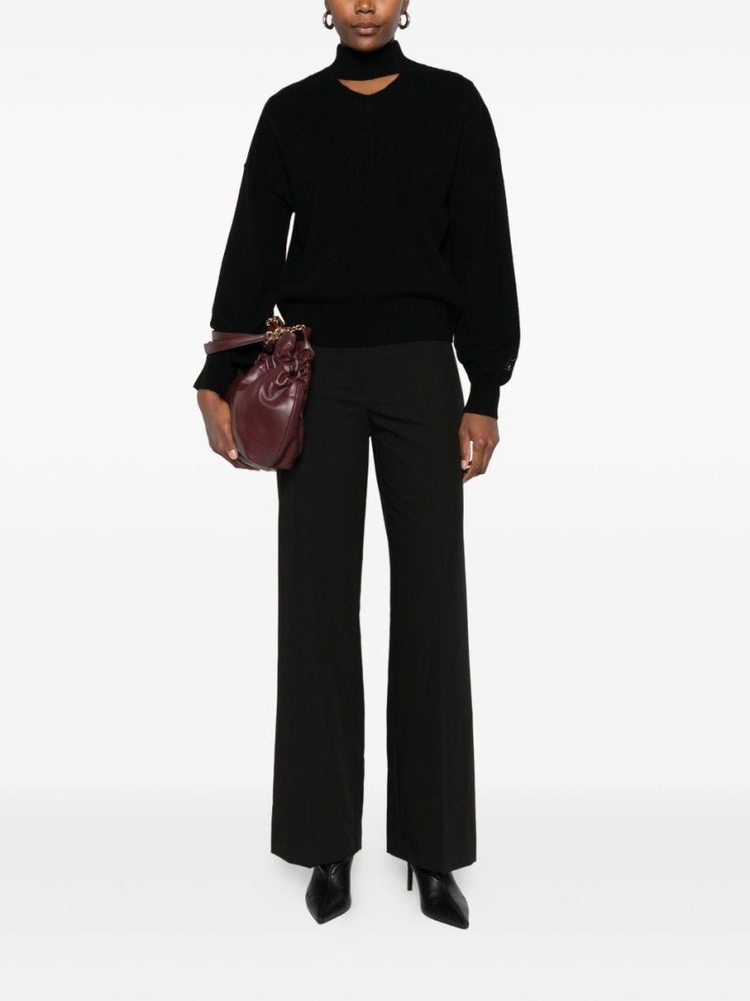 Blugirl High-Neck Black Sweater With Cutout Detail