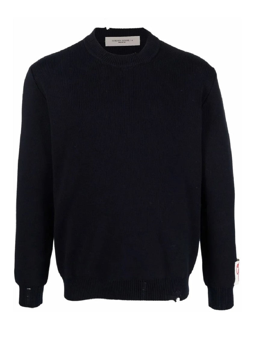 Golden Goose Dark Blue Regular Knit Crewneck Sweater