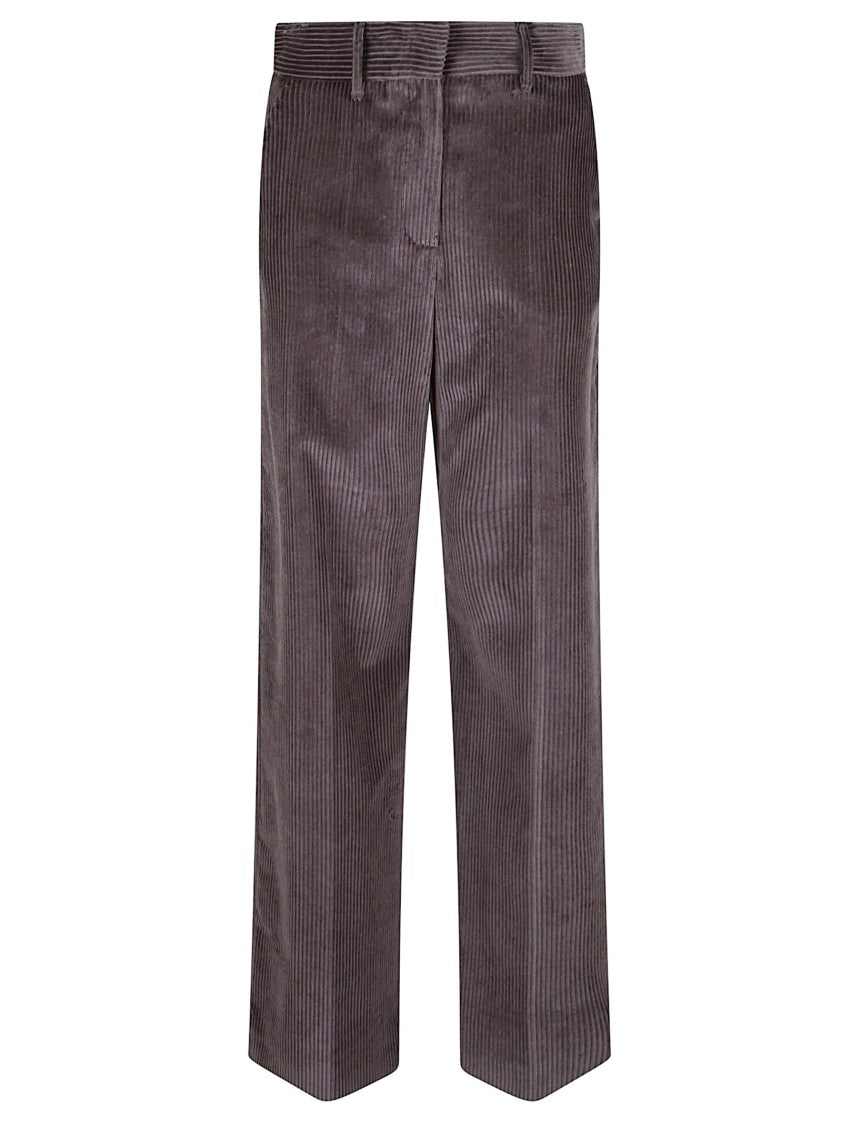 Max Mara Chocolate Corduroy Trousers With Tailored Design