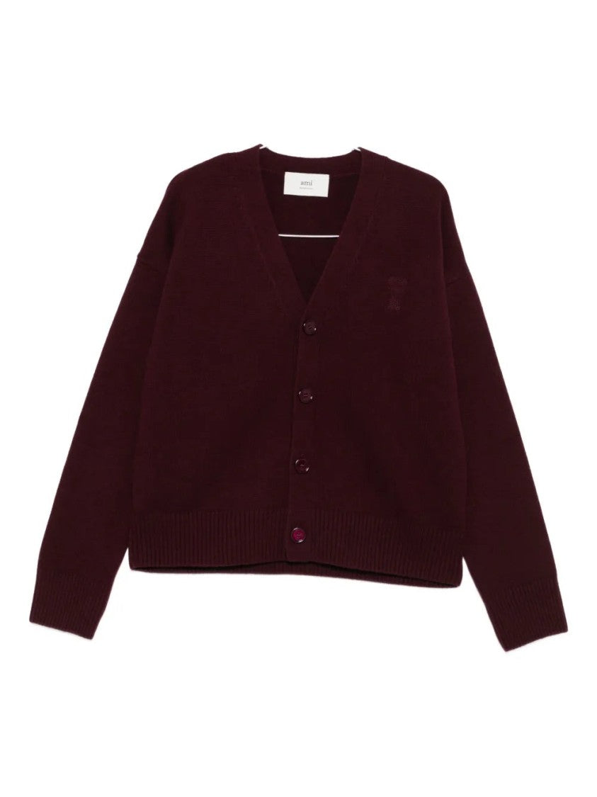 Ami Embroidered Button Cardigan