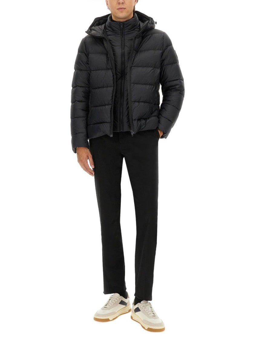 Fay Double Front Puffer Jacket With Hood And Matte Finish