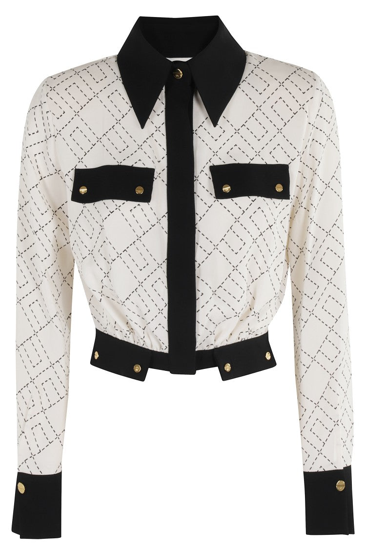 Elisabetta Franchi Cropped Shirt With Classic Collar