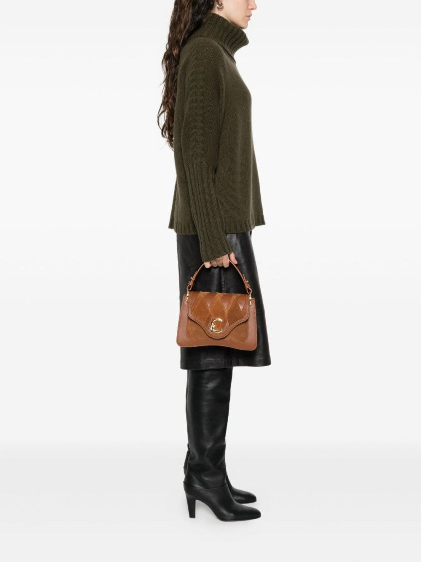 Coccinelle Structured Calfskin Shoulder Bag With Gold-Tone Logo