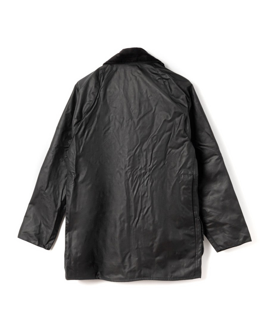 Barbour Beaufort Waxed Jacket With Detachable Hood And Rear Pocket