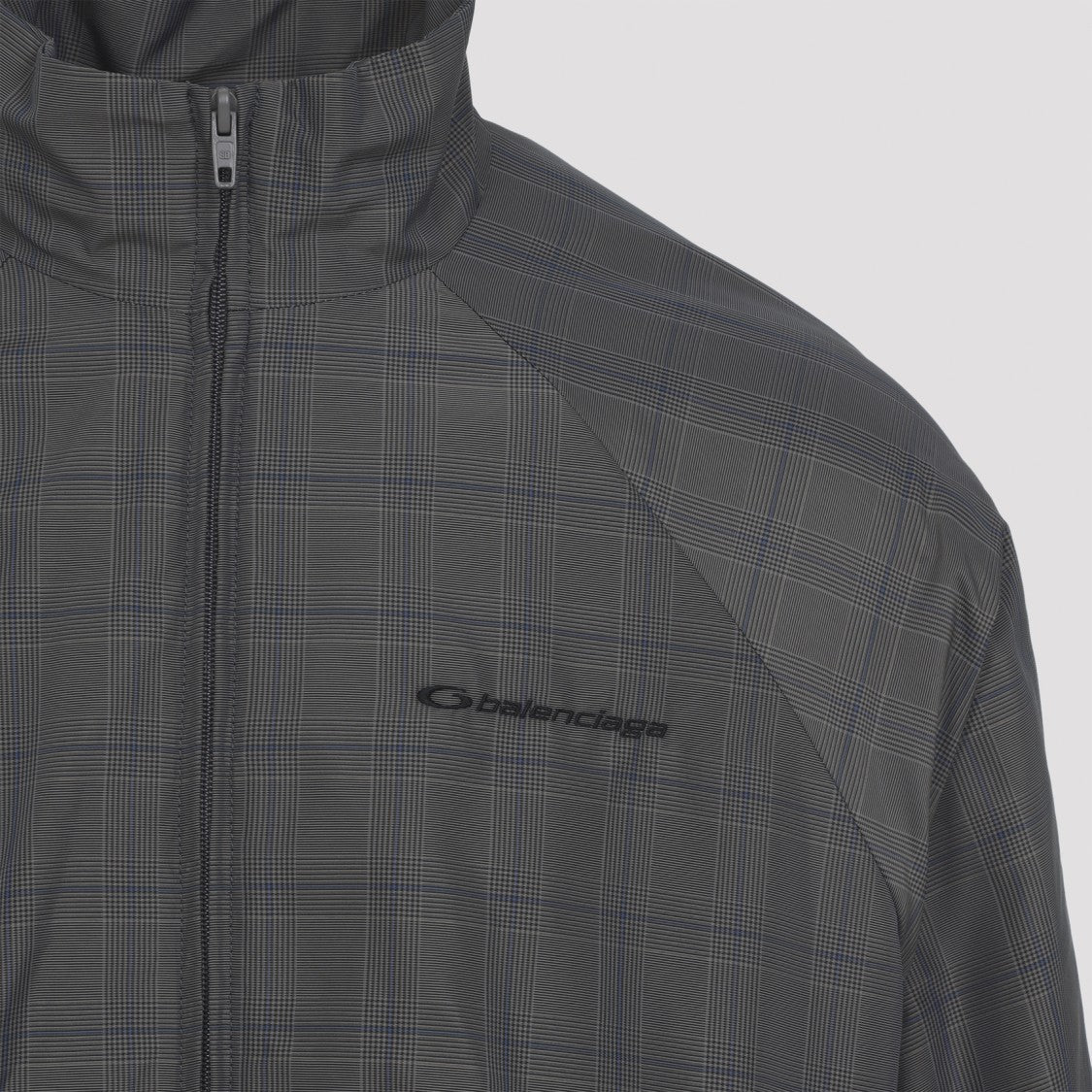 Balenciaga Tech Fabric Tracksuit Jacket With Checkered Pattern