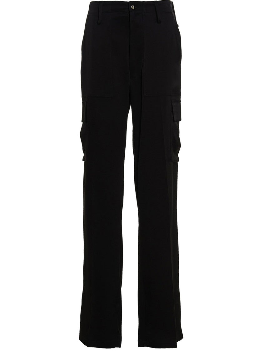 David Koma Satin-Finish Cargo Pants With Multi-Pockets