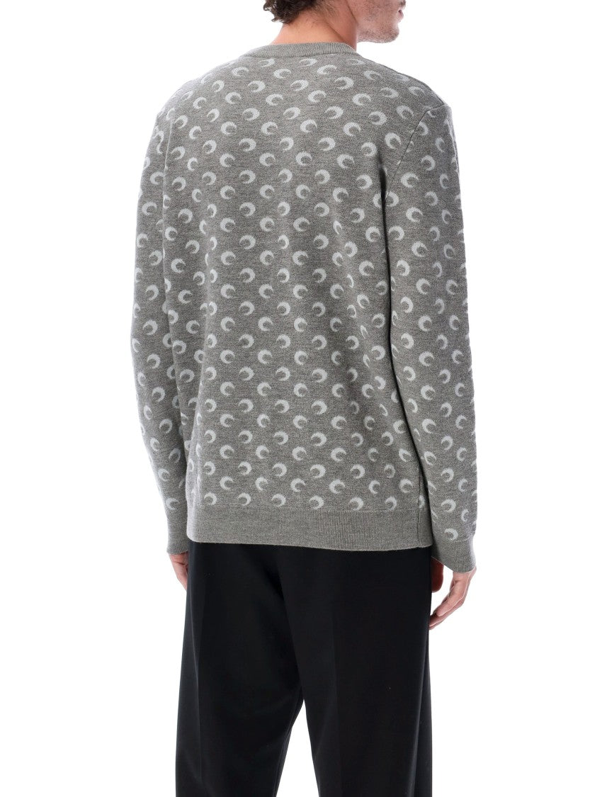 Marine Serre Crewneck Knit Moon Allover Sweater