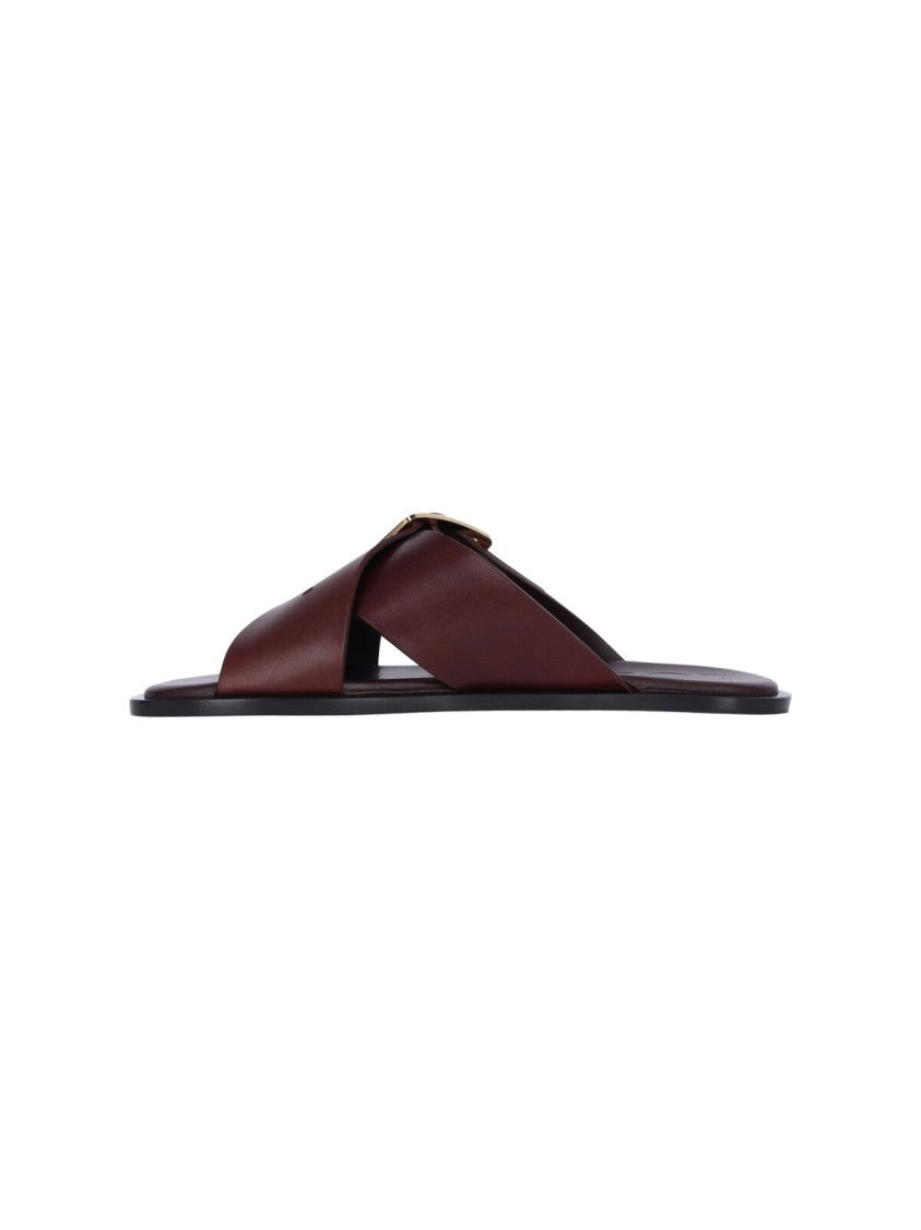 Loewe "Petal" Strappy Sandals Red