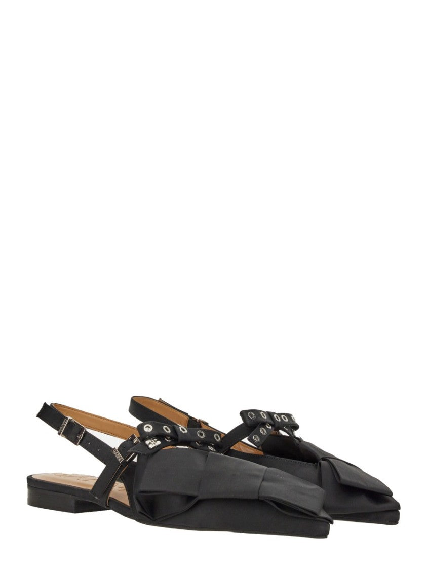 Ganni Satin Ballerina
