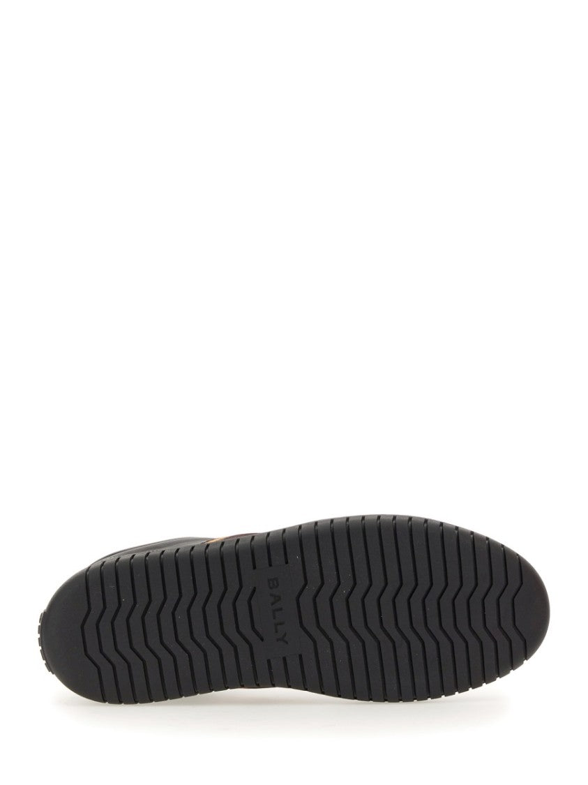 Bally Black Leather Sneakers With Contrasting Stripes