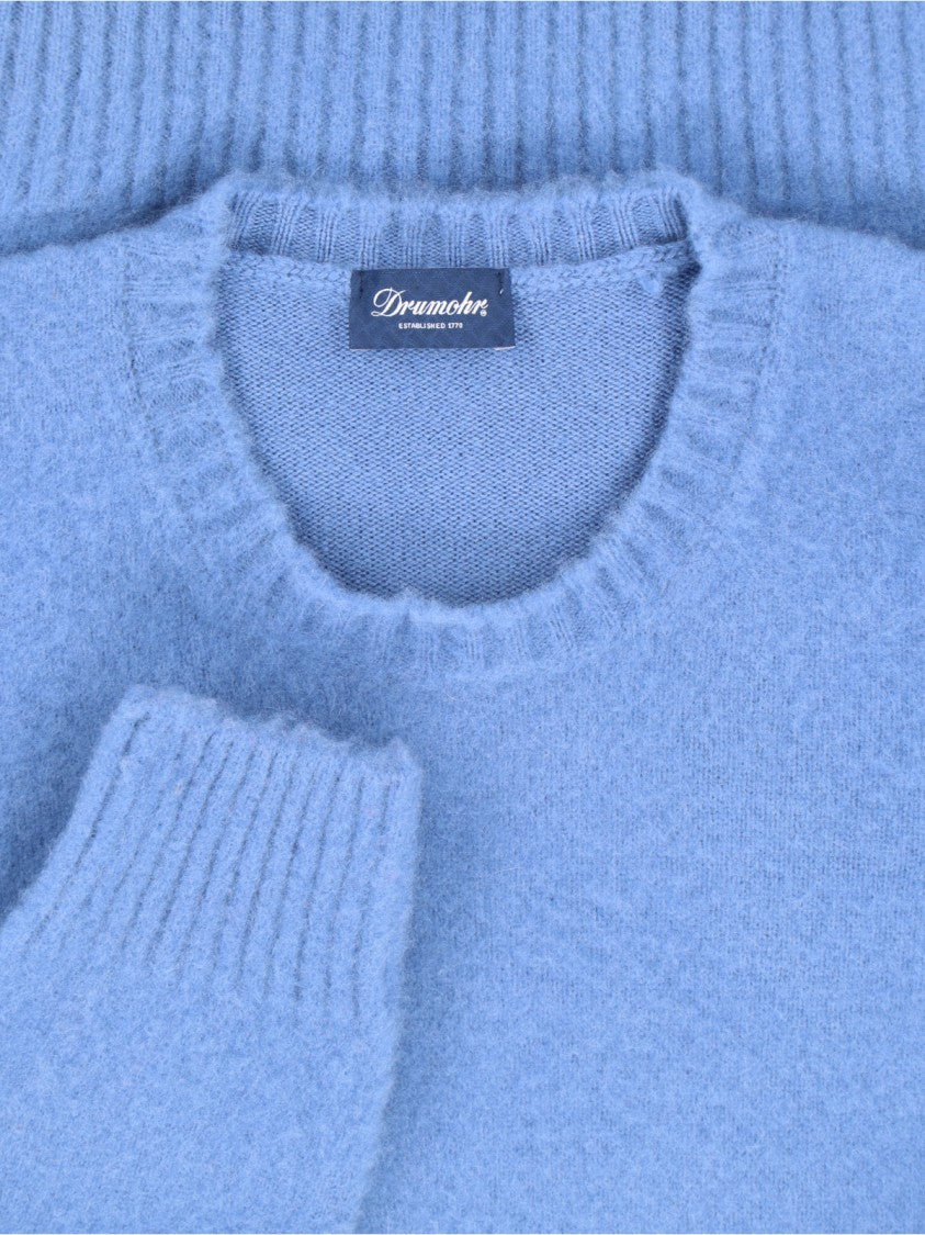 Drumohr Cashmere Sweater, Light Blue, Crew Neck