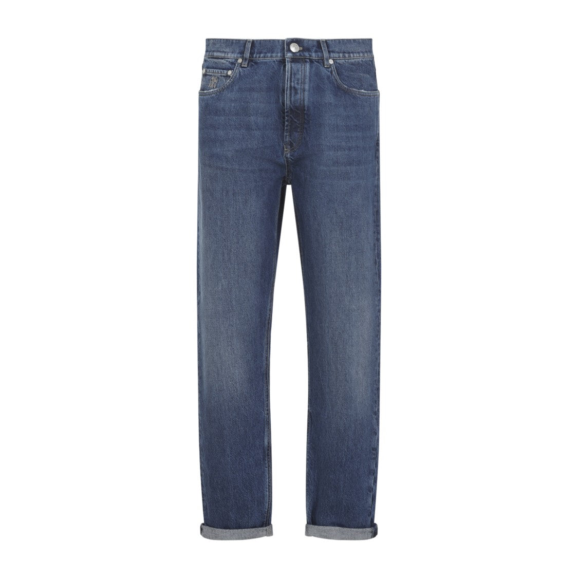 Brunello Cucinelli Medium Blue Straight-Leg Jeans